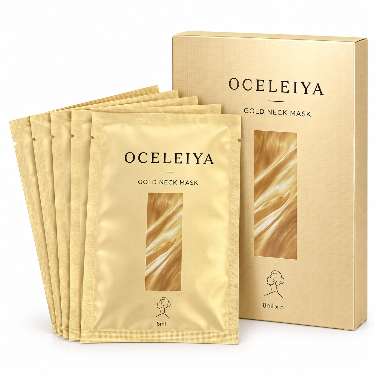 OCELEIYA Gold Hydrating Neck Mask · 8ml × 5 · Neck mask