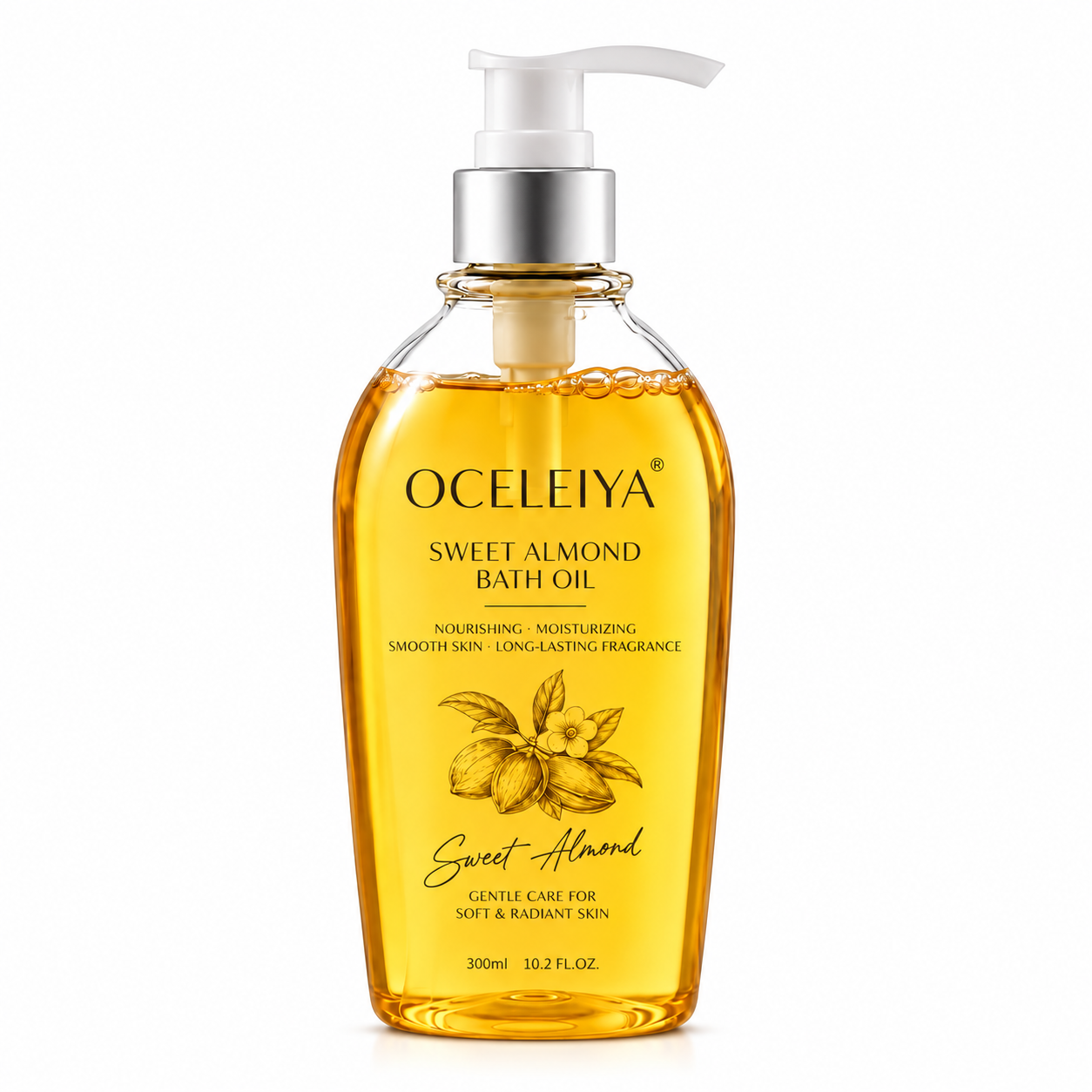 OCELEIYA Sweet Almond Bath Oil · 300ml · Foaming bath oil