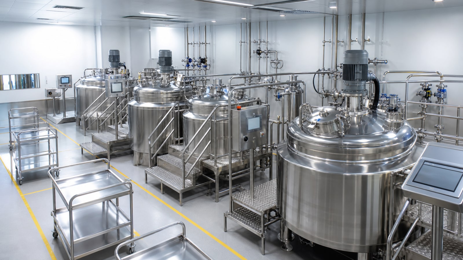 Concept image of cosmetic formula preparation vessels